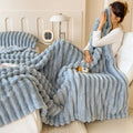Cozy Ribbed Plush Throw Blanket